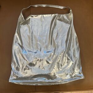 Silver Metallic Halter Top